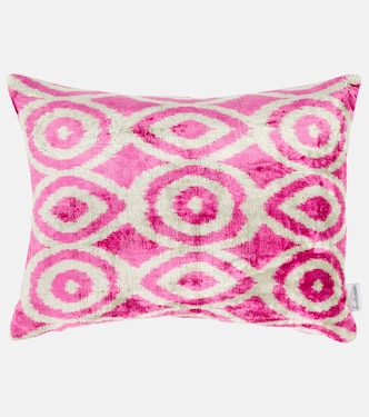 Printed silk and cotton velvet cushion | Les-Ottomans