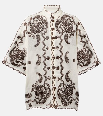 Ascension embroidered linen shirt | Zimmermann
