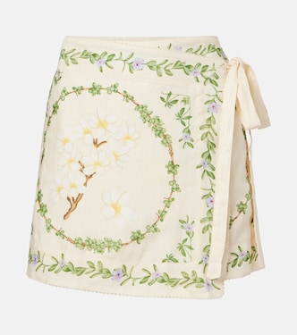 Paréo Luna en lin à fleurs | Agua by Agua Bendita