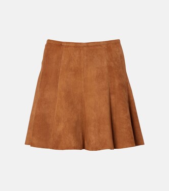 Mila pleated suede miniskirt | Stouls