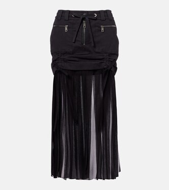 Silk and cotton midi skirt | Dolce&Gabbana