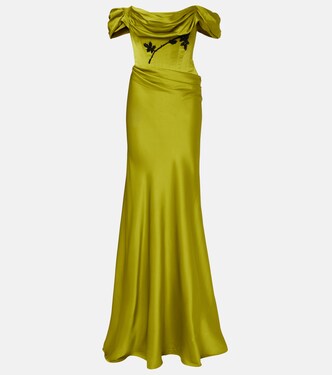 Paloma embellished satin corset gown | Clio Peppiatt