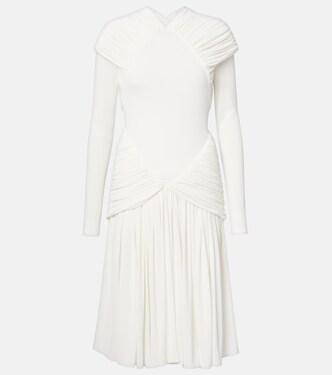 러치드 크레이프 저지 미디 드레스 | Ferragamo