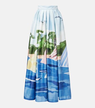 Printed pleated maxi skirt  | Leo Lin