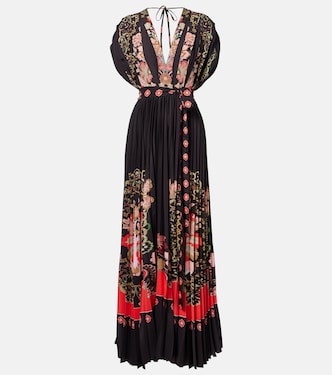 Accordion printed plissé maxi dress | La DoubleJ