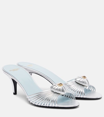 Cœur Royal metallic leather mules | Valentino Garavani