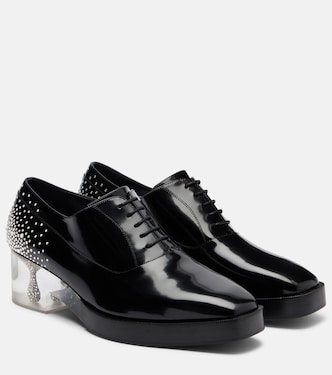 x Jimmy Choo crystal-embellished leather derby shoes | Noir Kei Ninomiya