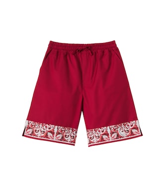 Majolica cotton-blend shorts | Dolce&Gabbana Kids
