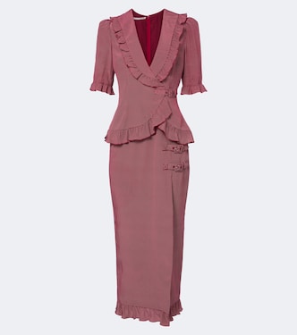 Ruffled polka-dot silk midi dress | Alessandra Rich