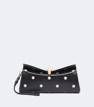Valérie polka-dot snake-effect leather clutch | Jacquemus