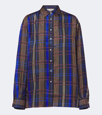 Maya checked silk shirt | Asceno