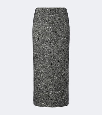 Chevron wool-blend bouclé pencil skirt | Valentino