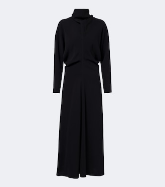 Vestido midi de crepé de cady drapeado | Toteme