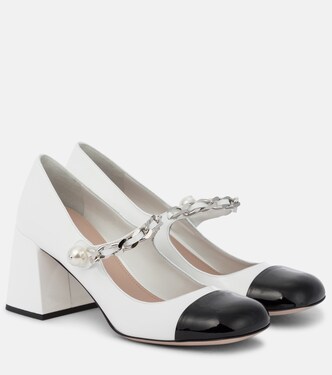 Verzierte Mary-Jane-Pumps aus Leder | Miu Miu