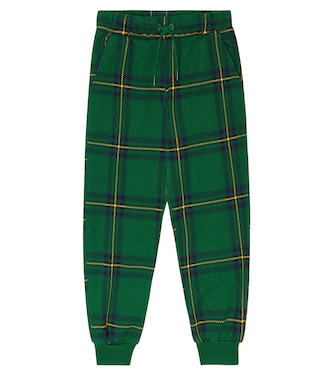Checked cotton sweatpants | Mini Rodini