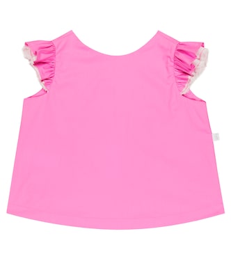 Ruffle-trimmed cotton-blend top | Il Gufo
