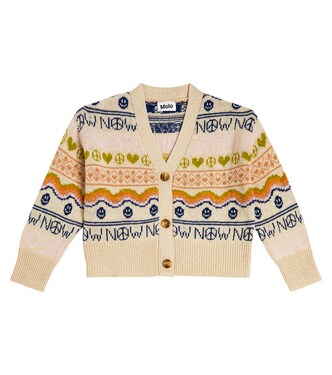 Gilly intarsia wool-blend cardigan | Molo