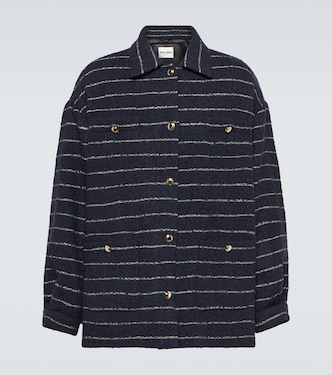Striped wool-blend bouclé jacket | Miu Miu
