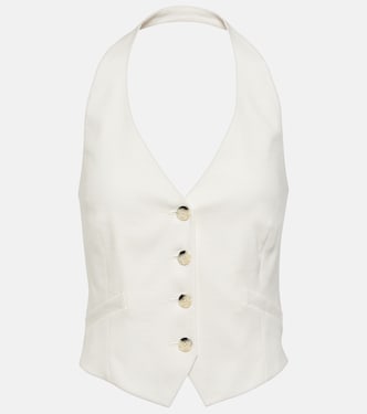 Arabella halterneck linen-blend vest | Veronica Beard