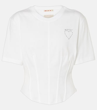 Embroidered cotton bustier top | Marni