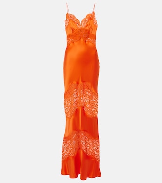 Adira lace-trimmed silk satin slip dress | Rebecca Vallance