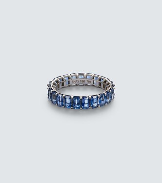 Eternity 18kt white gold ring with sapphires | Shay Jewelry