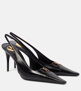 Babylone Breteuil 90 leather slingback pumps | Saint Laurent