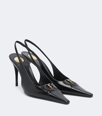 Babylone Breteuil 90 leather slingback pumps | Saint Laurent