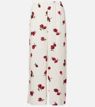 Mindy printed twill wide-leg pants | Khaite