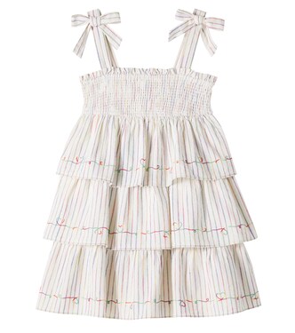 Rhiannon shirred striped cotton dress | Zimmermann Kids