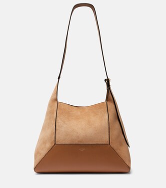 Borsa a spalla Diamond Medium in suede | Jimmy Choo