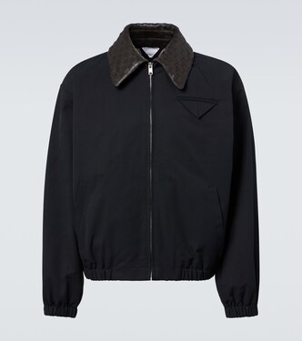 Intrecciato leather-trimmed canvas blouson  | Bottega Veneta