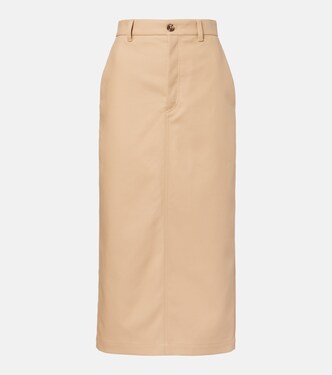High-rise cotton midi skirt | Wardrobe.NYC