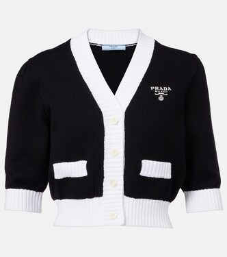 Cropped cotton cardigan | Prada