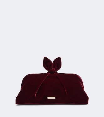 Clutch Bow Tie Small aus Samt | Aquazzura