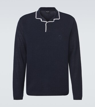 Linen and silk polo sweater | Giorgio Armani