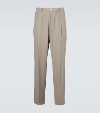 Pleated cotton tapered pants | Brunello Cucinelli