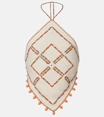 Verziertes Top Marva aus Häkelstrick | Alémais