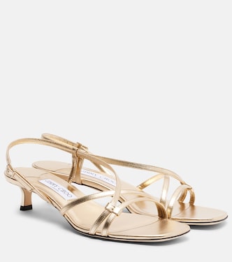 Slingback-Sandalen Farris aus Metallic-Leder | Jimmy Choo