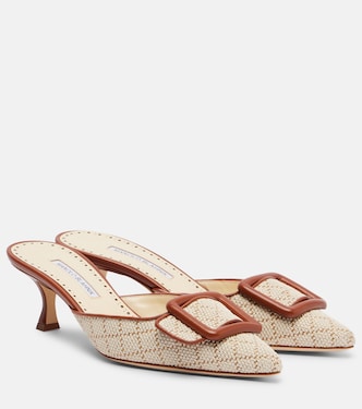 Maysale leather-trimmed mules | Manolo Blahnik