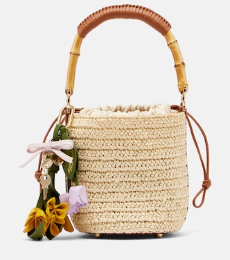 Sac seau Small en raphia | Self-Portrait