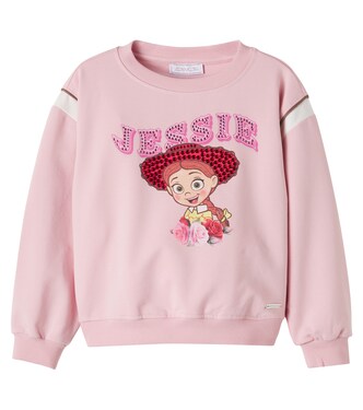 Embellished printed cotton-blend sweatshirt | Monnalisa