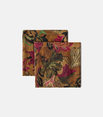 Tigide set of 2 floral linen napkins | The House of Lyria