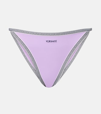 Logo embroidered bikini bottoms | Versace