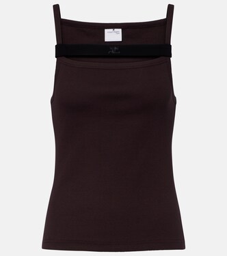 Ribbed-knit cotton tank top | Courrèges