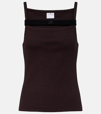 Ribbed-knit cotton tank top | Courrèges