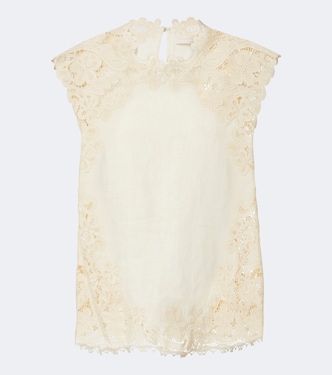 Amelie crochet-trimmed linen top | Ulla Johnson