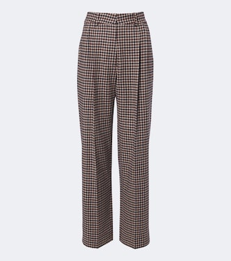 Fox checked wool and cashmere straight pants | Blazé Milano