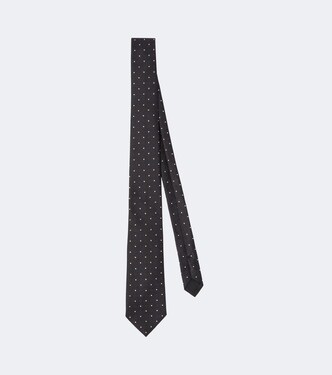 Polka-dot silk jacquard tie | Saint Laurent