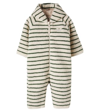 Baby Jody hooded striped teddy onesie | Konges Sløjd